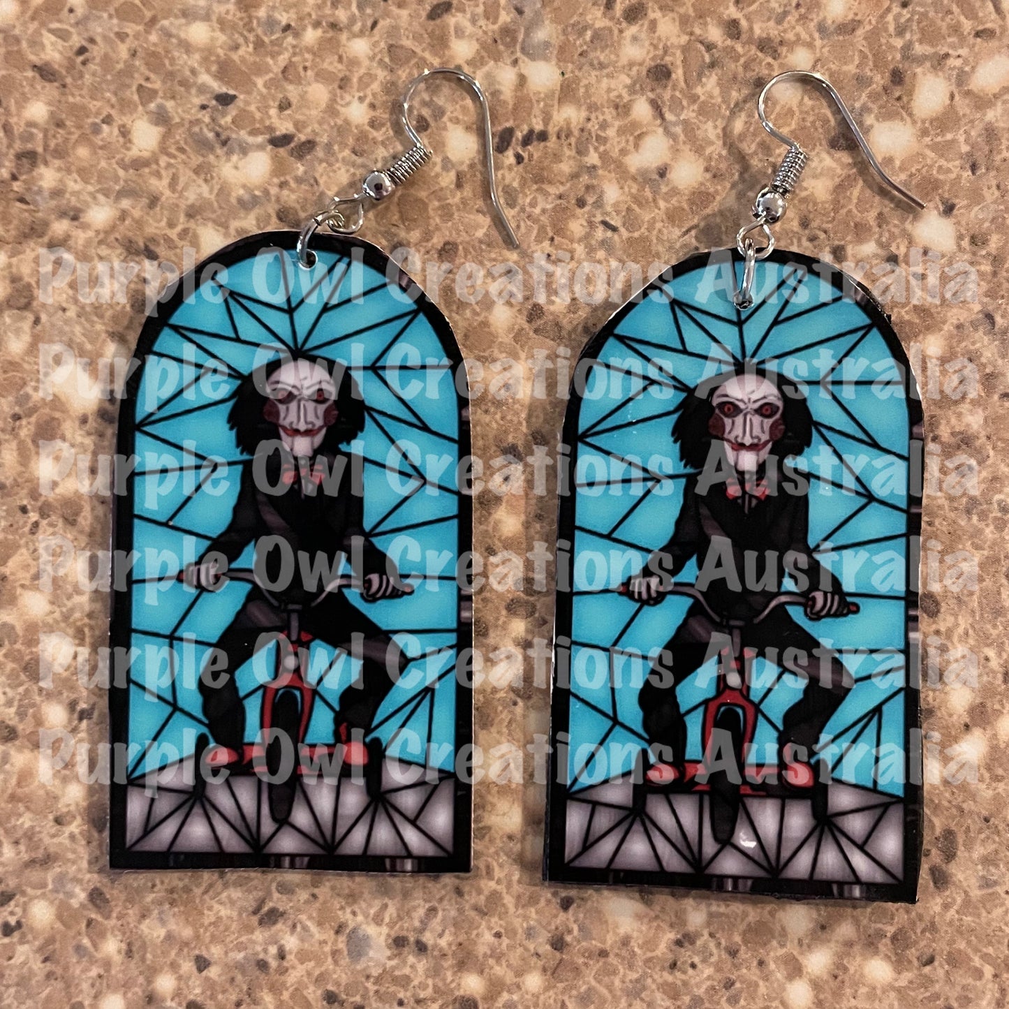 Earrings Inspired By Horror Stained Glass Windows