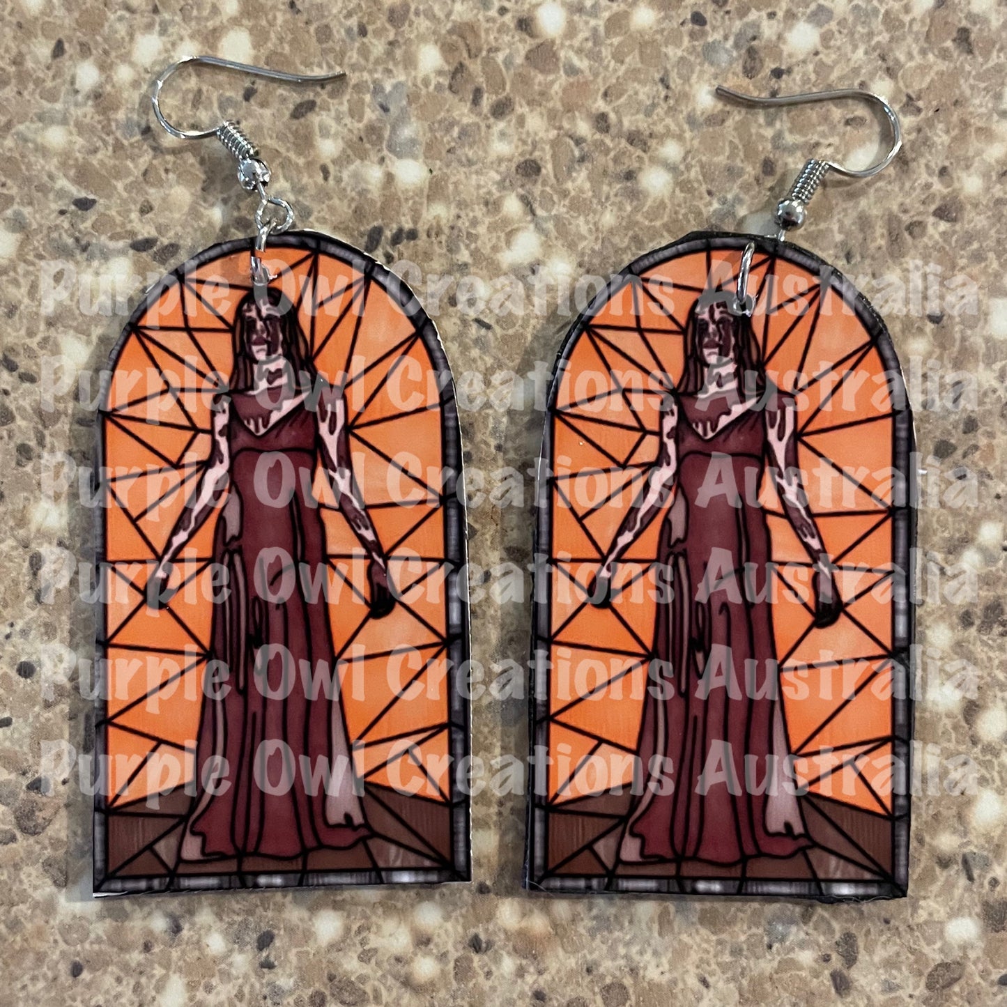 Earrings Inspired By Horror Stained Glass Windows