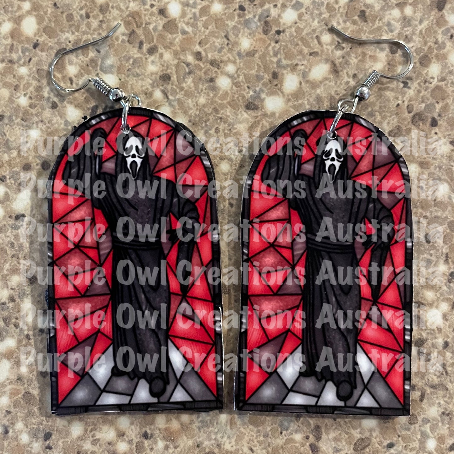 Earrings Inspired By Horror Stained Glass Windows
