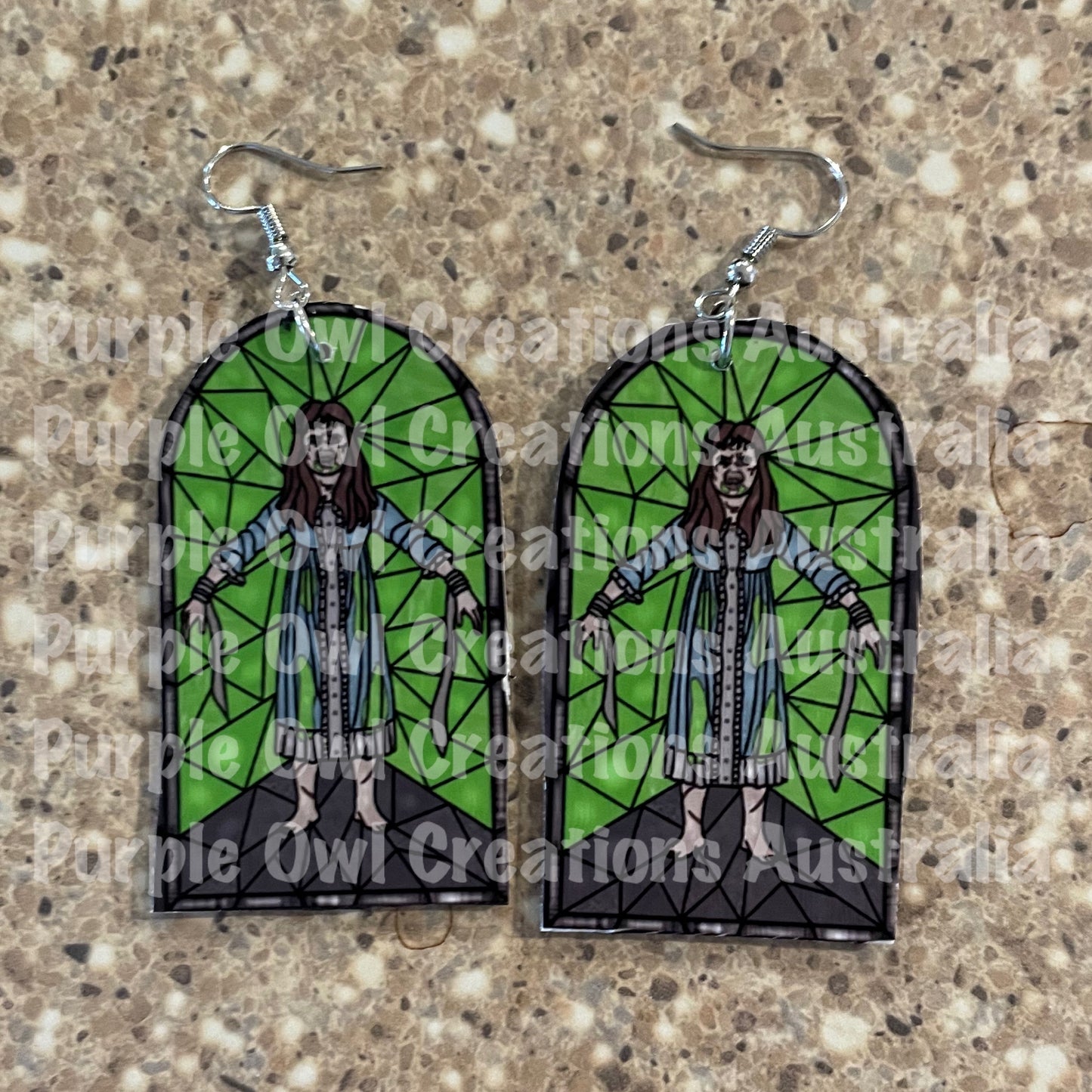 Earrings Inspired By Horror Stained Glass Windows