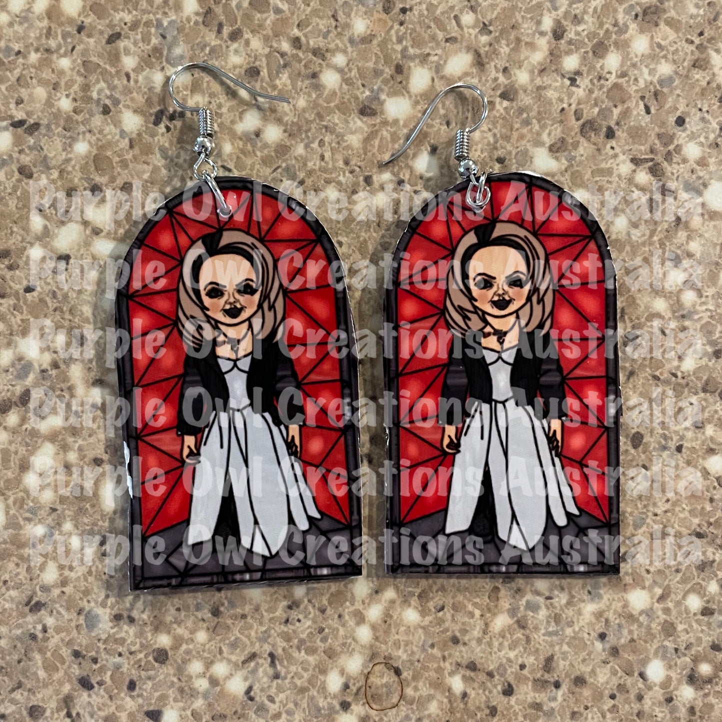 Earrings Inspired By Horror Stained Glass Windows