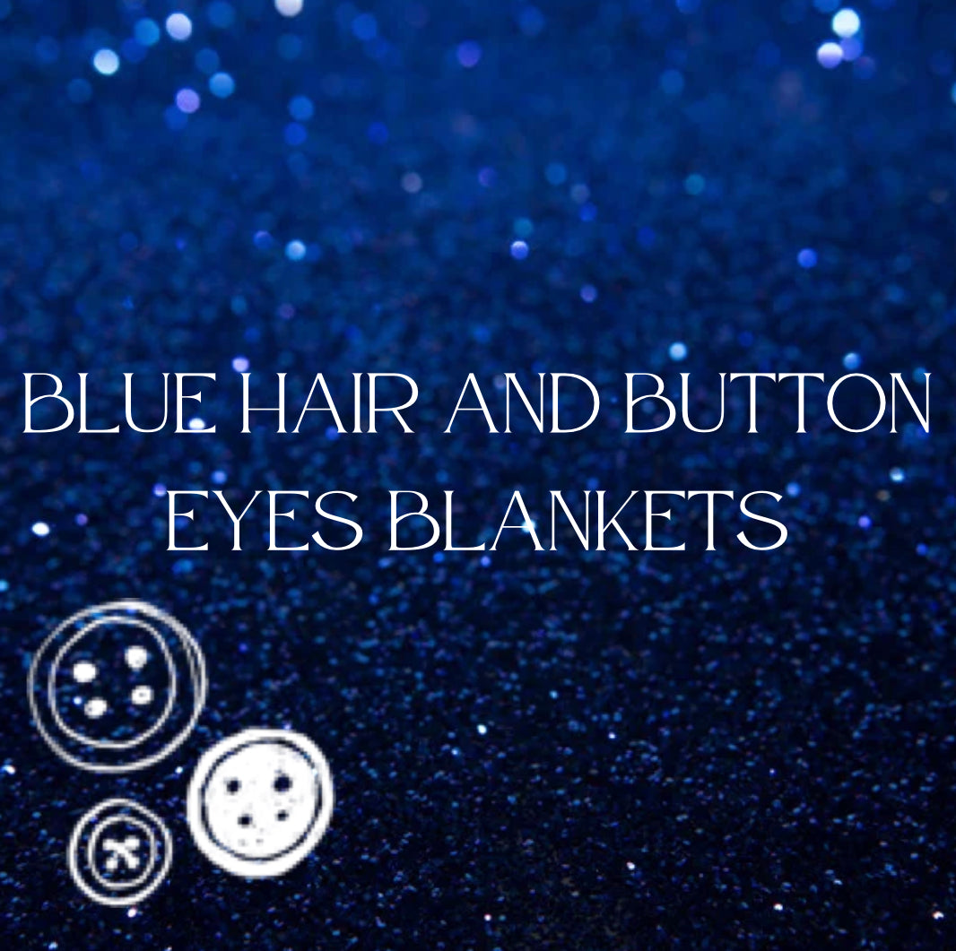 Blue Hair and Buttons Blankets