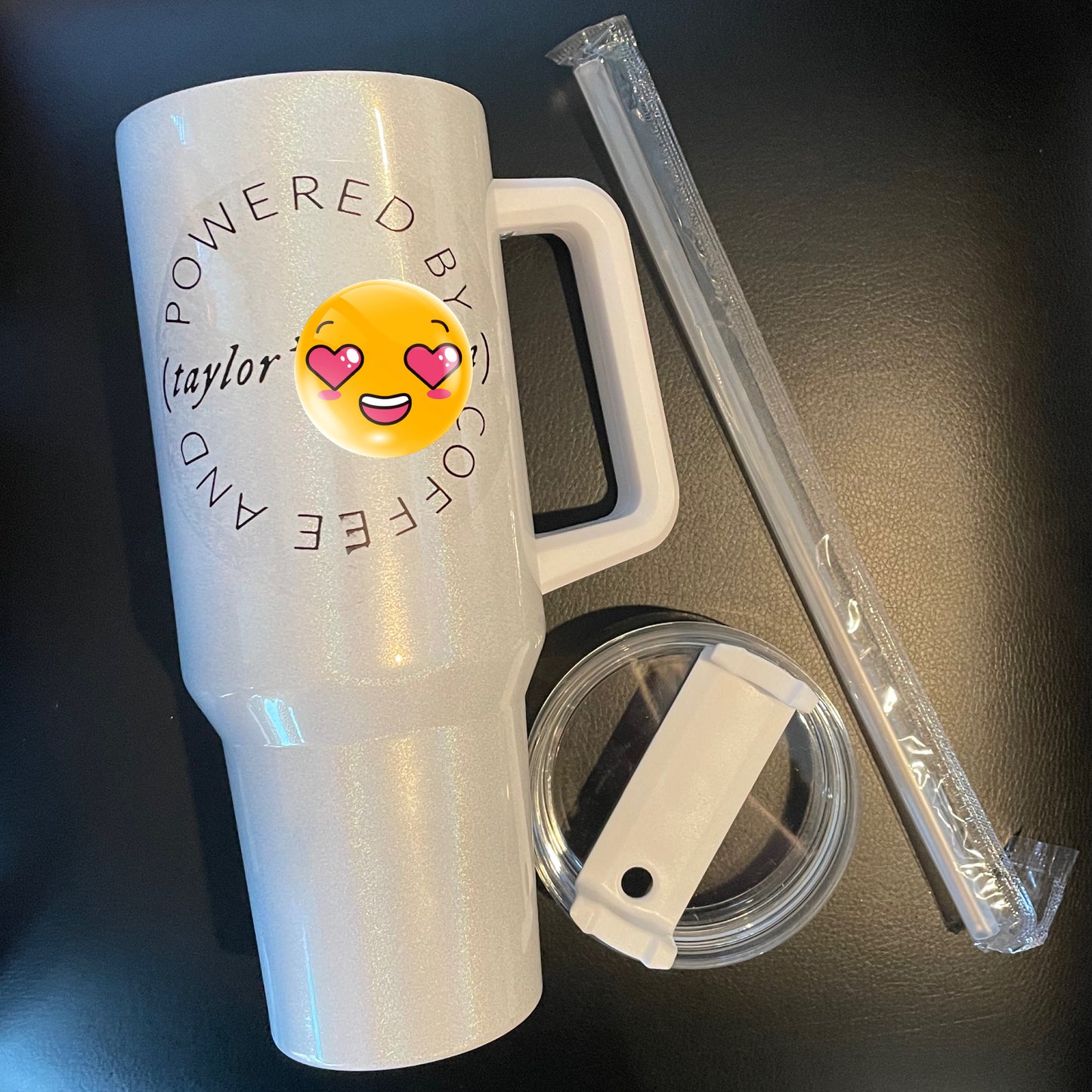 Powered by Taylor and Coffee 40z Tumbler