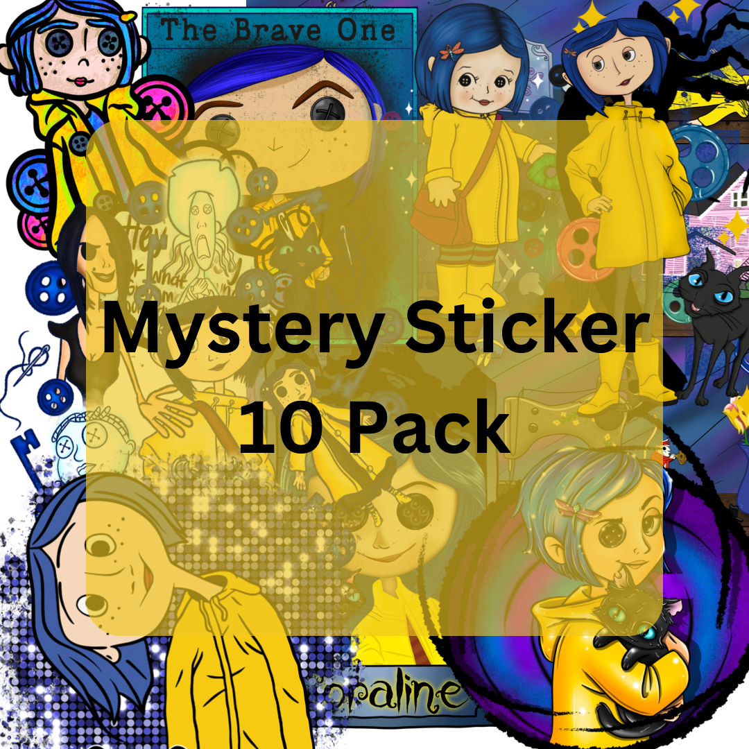 Blue Hair & Buttons  Mystery Sticker Pack
