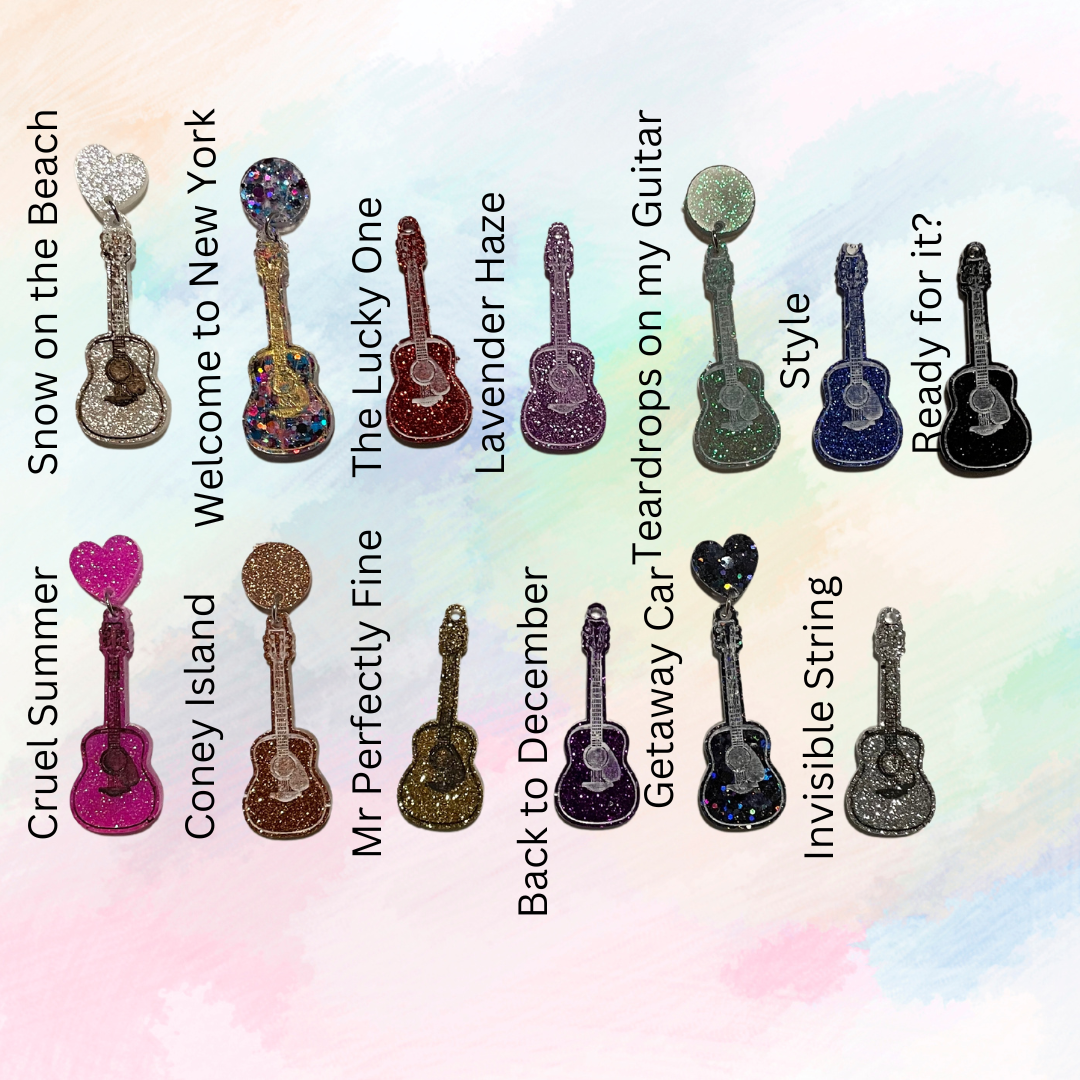 Acoustic Guitar Earrings Inspired by TS